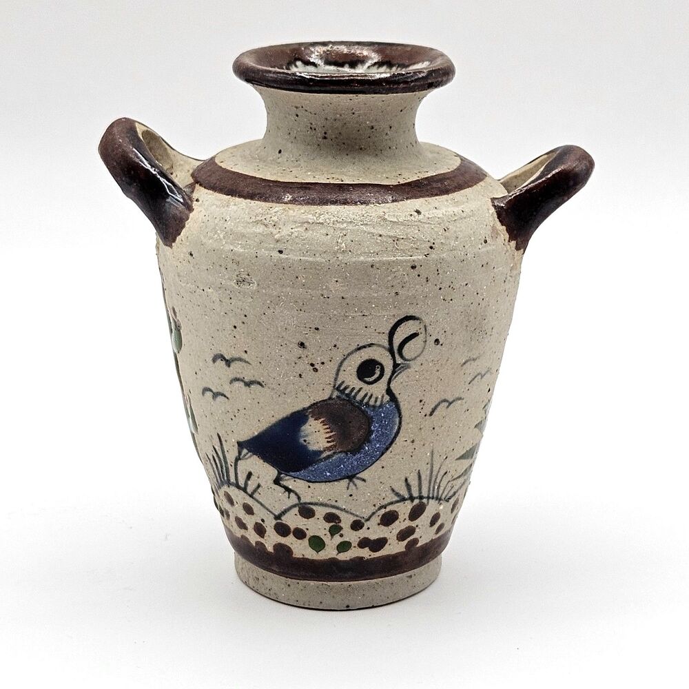 Mini Tonala Vase Mexican Folk Art Pottery Vintage